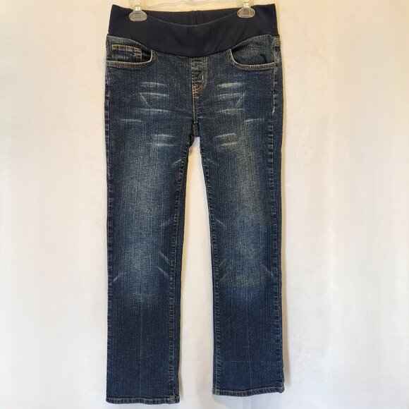 Motherhood Maternity Jeans‎ Dark Wash Stretch Straight Leg Women's Small - Picture 1 of 8